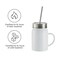 Craft Express 4 Pack 17oz Stainless Steel Handled Mason Jars with Straws